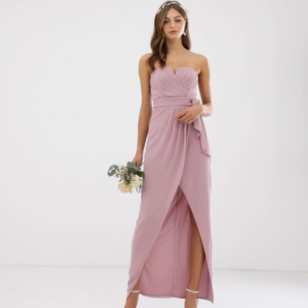 ASOS bandeau wrap midaxi bridesmaid dress
